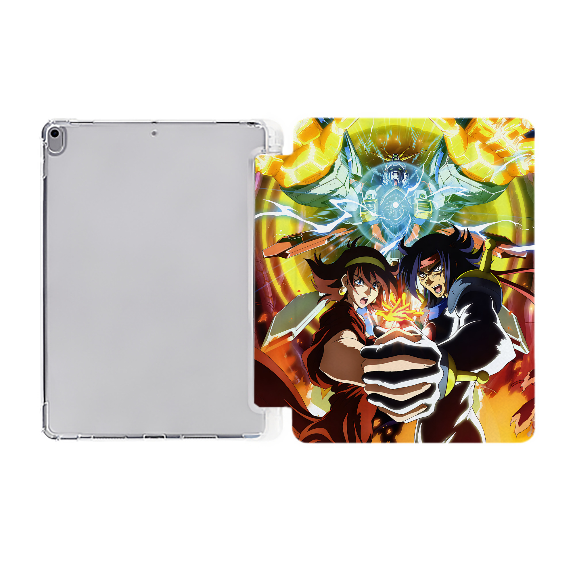 （画像用） 機動戦士ガンダム Mobile Suit Gundam IPad ケース ペン収納付き 三つ折りスタンド PUレザー×シリコン 対応機種9.5/10.5/10.9インチ